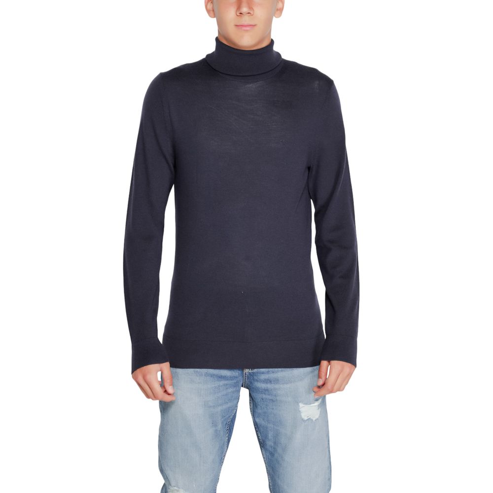 Blue Wool Turtleneck