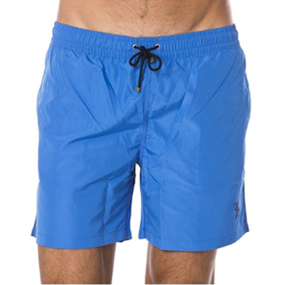 Blue Polyester Men's Swimwear Trunk