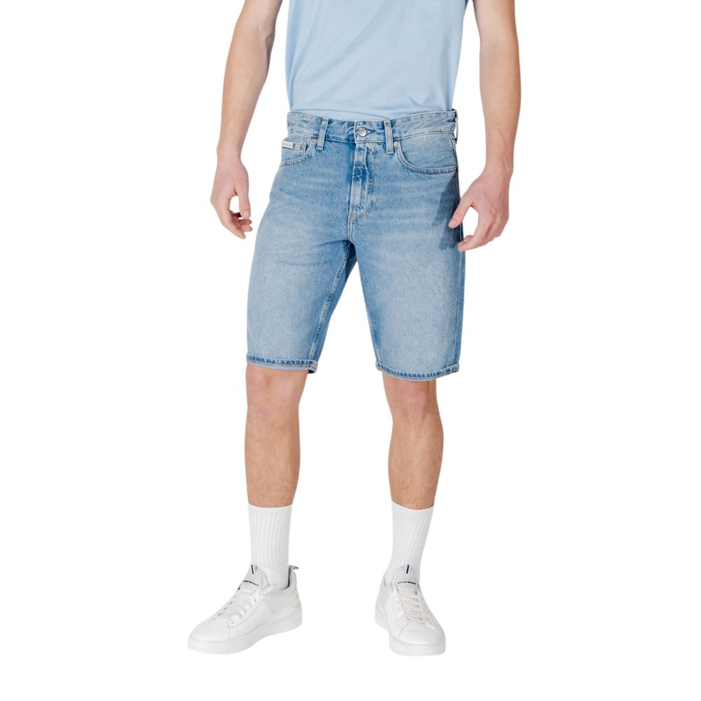 Blue Cotton Bermuda Shorts